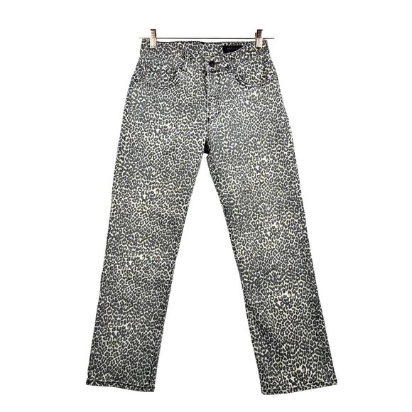 All Saints Womens Ava Straight Jeans Leopard Sz 27 - Picture 2 of 12
